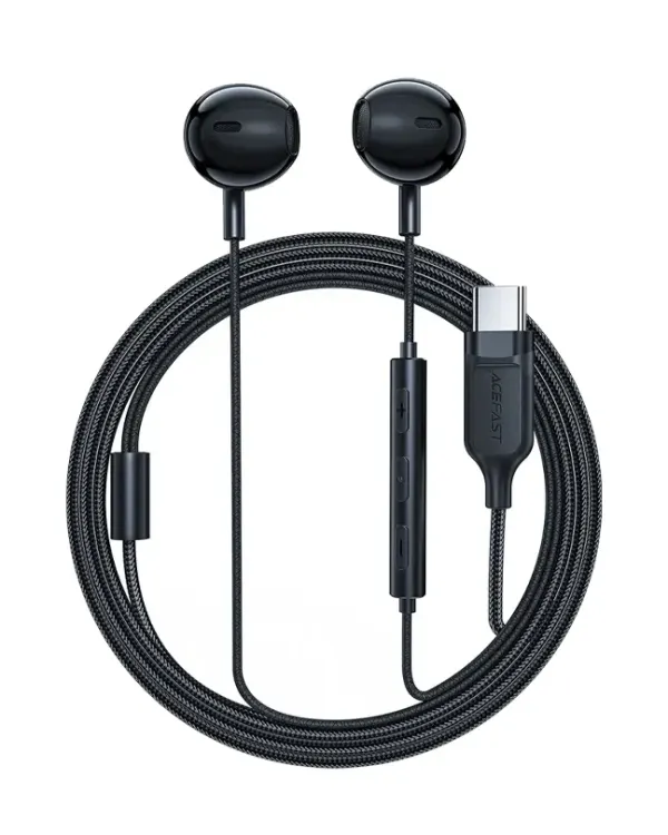 Acefast L2 in-ear headphones with USB-C connector, microphone and remote control 1.2 m - black alternate view 3
