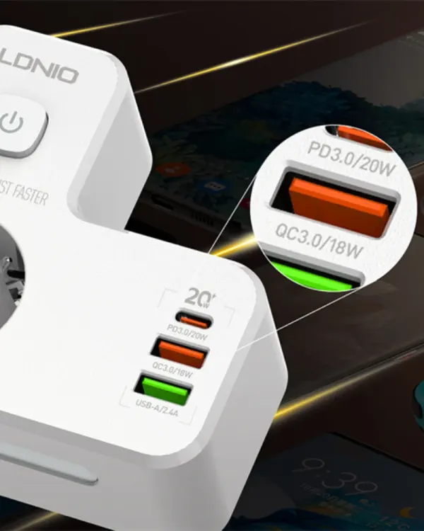 Ldnio Portable Electrical Extension Socket SE2337 alternate view 3