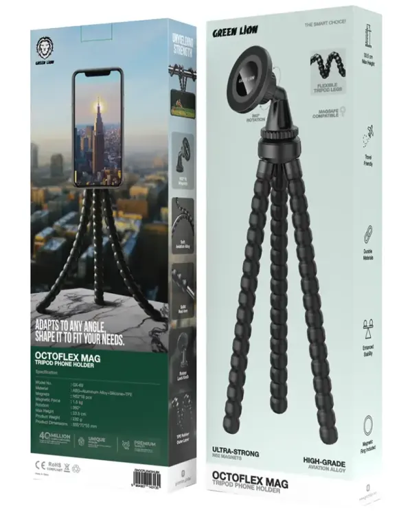 Green Lion Octoflex Mag Tripod Phone Holder - Black alternate view 2