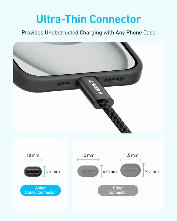 Anker USB-C toUSB-C Cable - 1m Black alternate view 2