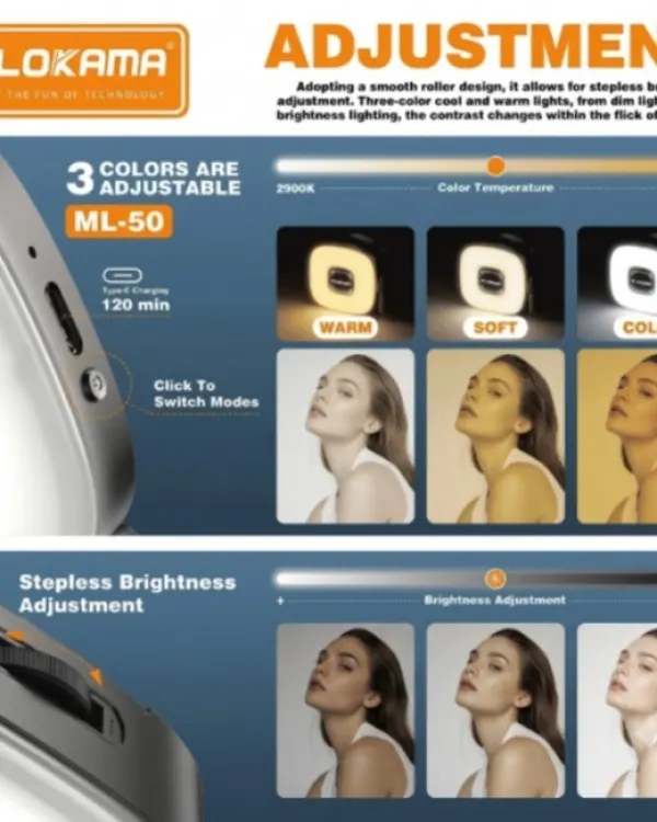 PLOKAMA ML-50 Pro Portable RGB + LED Fill Light alternate view 3