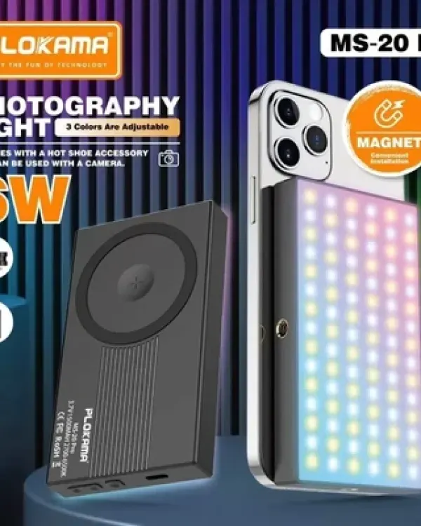 Plokama MS20 Pro RGB LED Magnetic Portable Fill Light alternate view 2